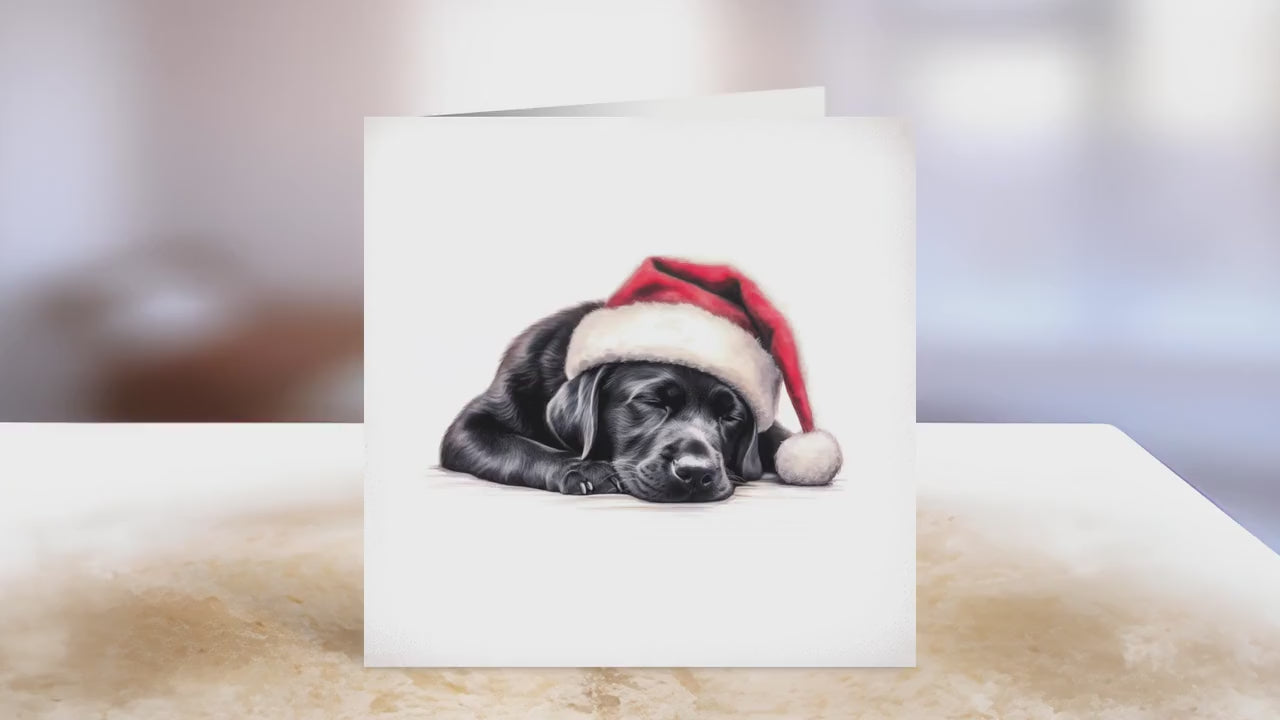 Black Labrador Christmas Card | Greeting card for dog lover | Single card blank on the inside