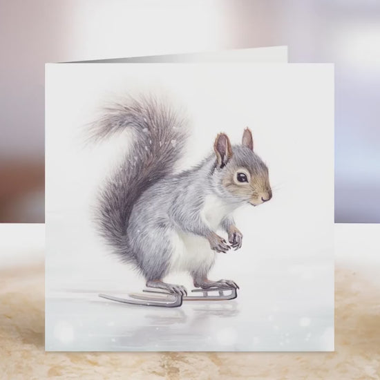 Squirrel Christmas Card | Greeting card for Squirrel lover | Single card, blank on the inside