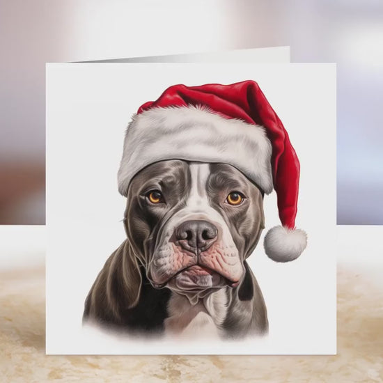 American Staffordshire Terrier Christmas Card | Greeting card for dog lover | Single card blank on the inside