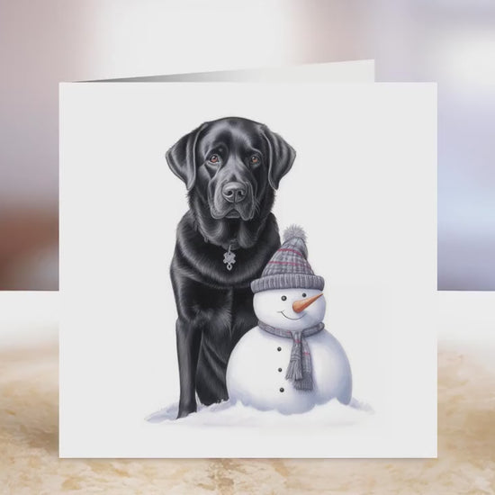 Black Labrador Christmas Card | Greeting card for dog lover | Single card blank on the inside