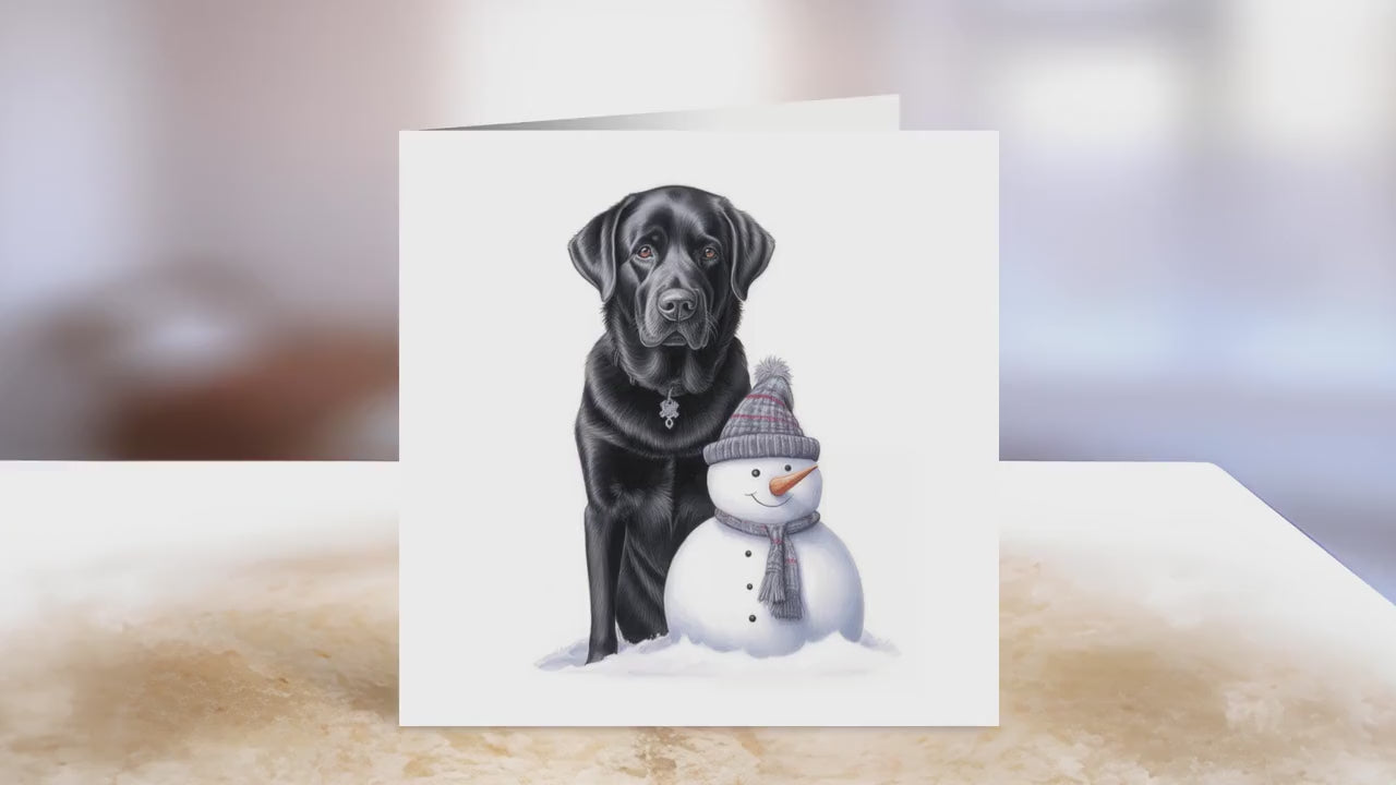 Black Labrador Christmas Card | Greeting card for dog lover | Single card blank on the inside