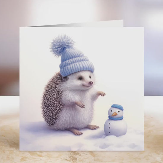 Hedgehog Christmas Card | Greeting card for Hedgehog lover | Single card blank on the inside