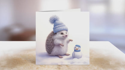 Hedgehog Christmas Card | Greeting card for Hedgehog lover | Single card blank on the inside