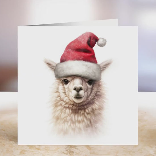 Alpaca Christmas Card | Greeting card for Alpaca lover | Single card blank on the inside