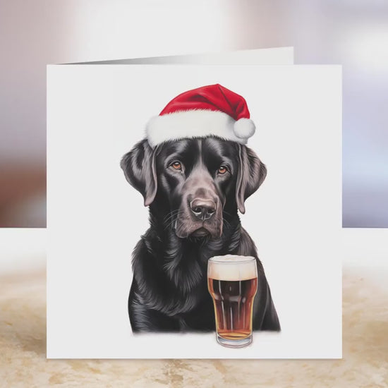 Black Labrador Christmas Card | Greeting card for dog lover | Single card blank on the inside