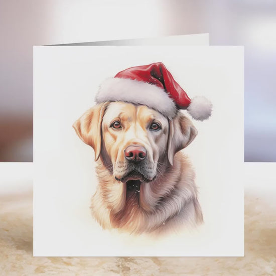 Golden Labrador Christmas Card | Greeting card for dog lover | Single card blank on the inside