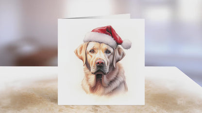 Golden Labrador Christmas Card | Greeting card for dog lover | Single card blank on the inside