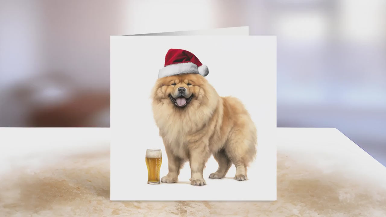 Chow Chow Christmas Card | Greeting card for dog lover | Single card blank on the inside