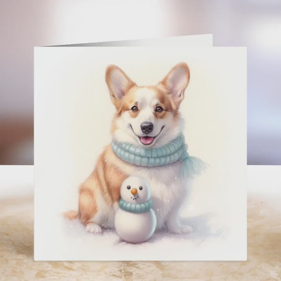 Corgi Christmas Card | Greeting card for dog lover | Single card blank on the inside