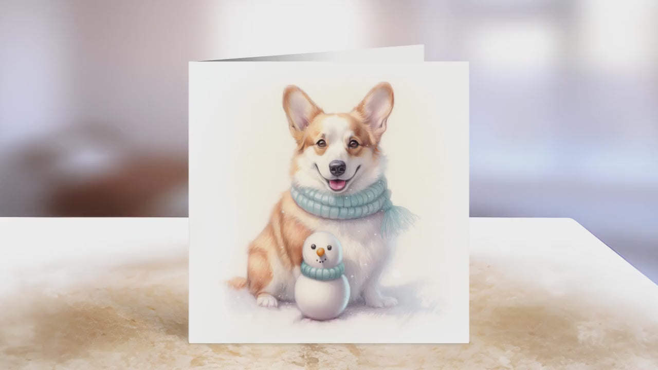 Corgi Christmas Card | Greeting card for dog lover | Single card blank on the inside