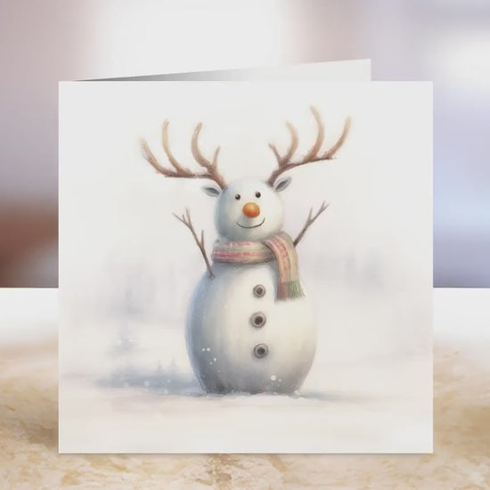 Reindeer Christmas Card | Greeting Card for Him | Her | Single card blank on the inside