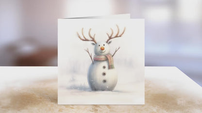 Reindeer Christmas Card | Greeting Card for Him | Her | Single card blank on the inside