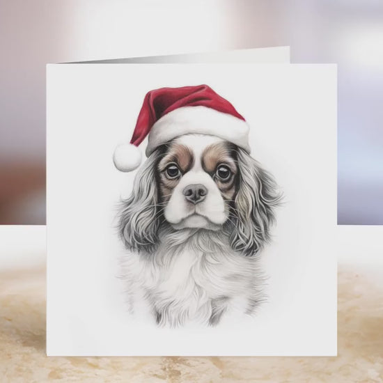 Cavalier King Charles Spaniel Christmas Card | Greeting card for dog lover | Single card blank on the inside