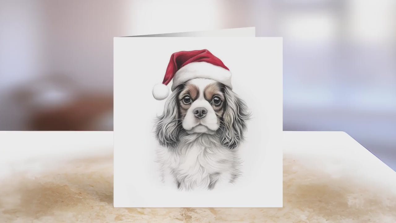 Cavalier King Charles Spaniel Christmas Card | Greeting card for dog lover | Single card blank on the inside