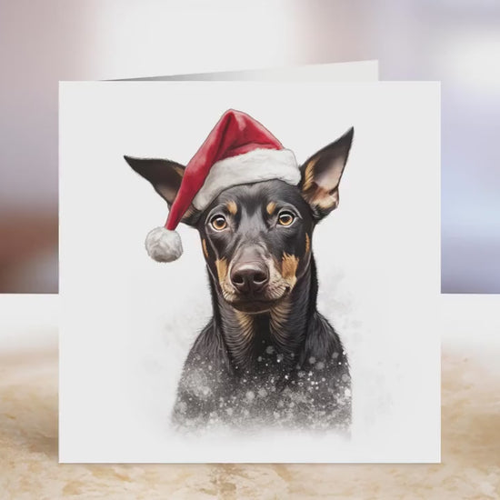 Manchester Terrier Christmas Card | Greeting card for dog lover | Single card blank on the inside