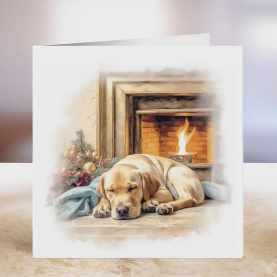 Golden Labrador Christmas Card | Greeting card for dog lover | Single card blank on the inside