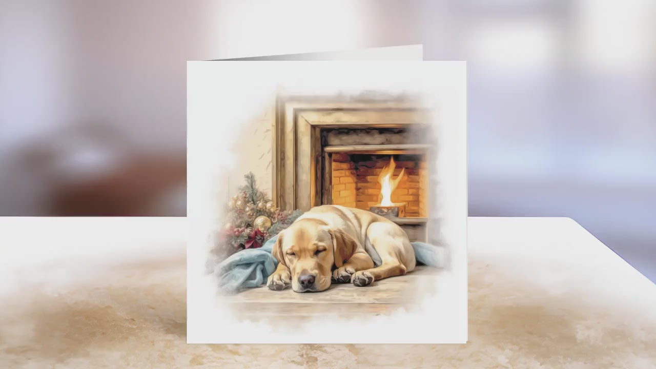 Golden Labrador Christmas Card | Greeting card for dog lover | Single card blank on the inside