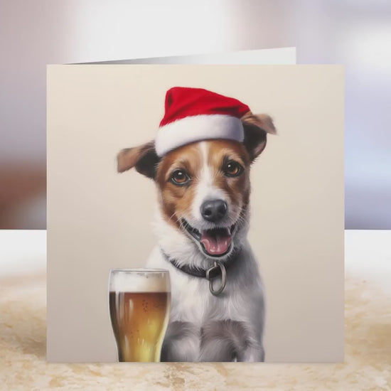 Jack Russell Christmas Card | Greeting card for dog lover | Single card blank on the inside