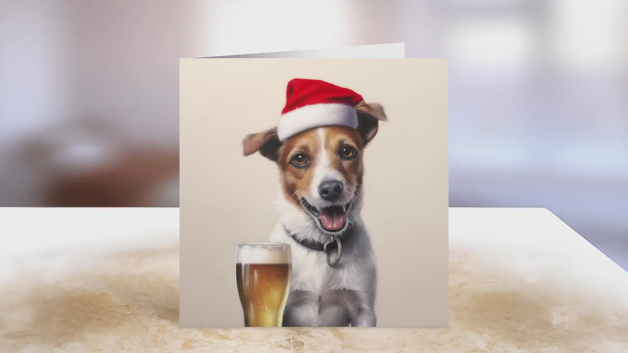 Jack Russell Christmas Card | Greeting card for dog lover | Single card blank on the inside