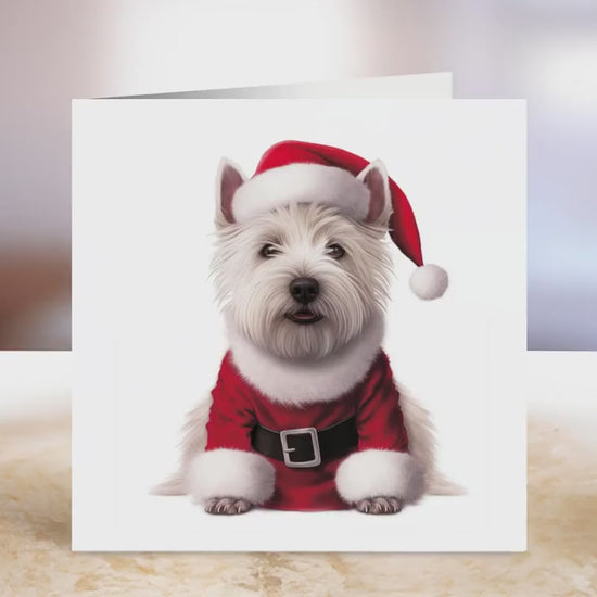 West Highland Terrier Christmas Card | Greeting card for dog lover | Single card blank on the inside