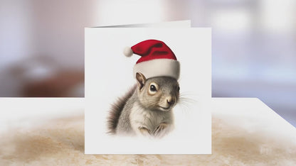 Squirrel Christmas Card | Greeting card for Squirrel lover | Single card, blank on the inside