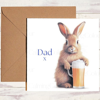Rabbit Father's Day Card | With Love Dad | Father's Day