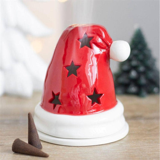 Red Santa Hat Incense Cone Burner | Tealight Holder | Calming Colour