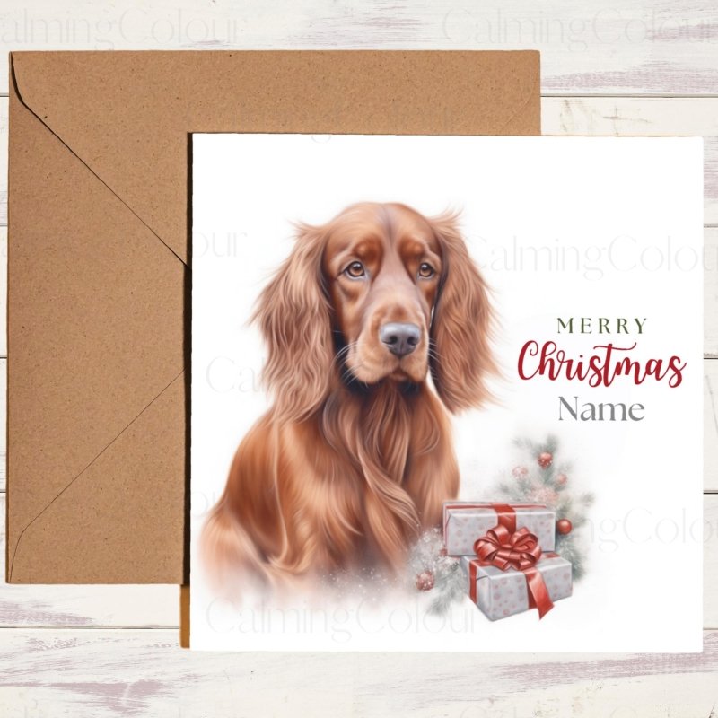 Red Setter Christmas Card | Festive Greeting | Christmas Card