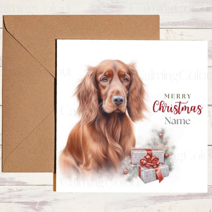 Red Setter Christmas Card | Festive Greeting | Christmas Card