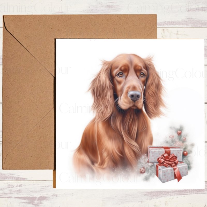 Red Setter Christmas Card | Festive Greeting | Christmas Card