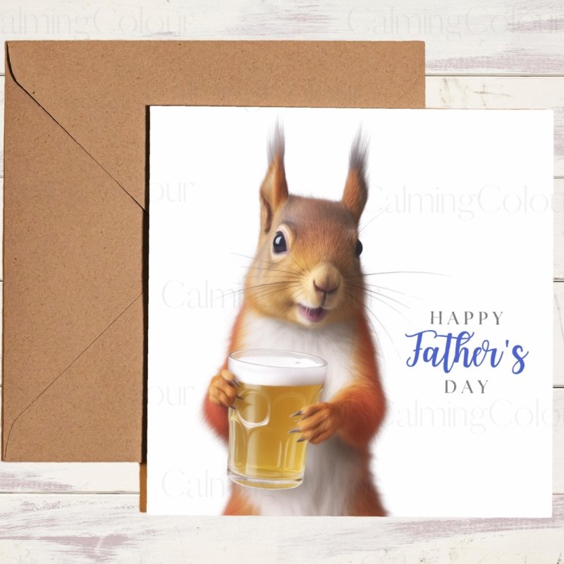 Red Squirrel Father's Day Card | Dad With Love | Father's Day