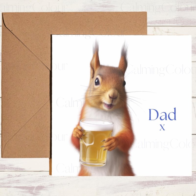 Red Squirrel Father's Day Card | Dad With Love | Father's Day