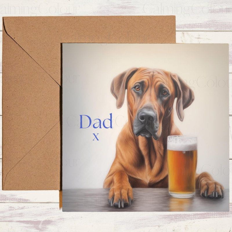 Rhodesian Ridgeback Father's Day Card | Dad With Love | Father's Day