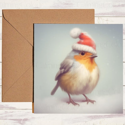 Robin an a Snowy Scene | Christmas Card | Christmas Card