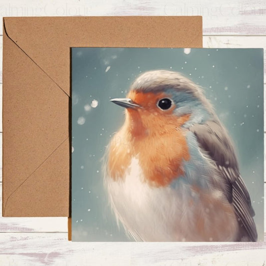 Robin in Snowy Scene | Christmas Card | Christmas Card