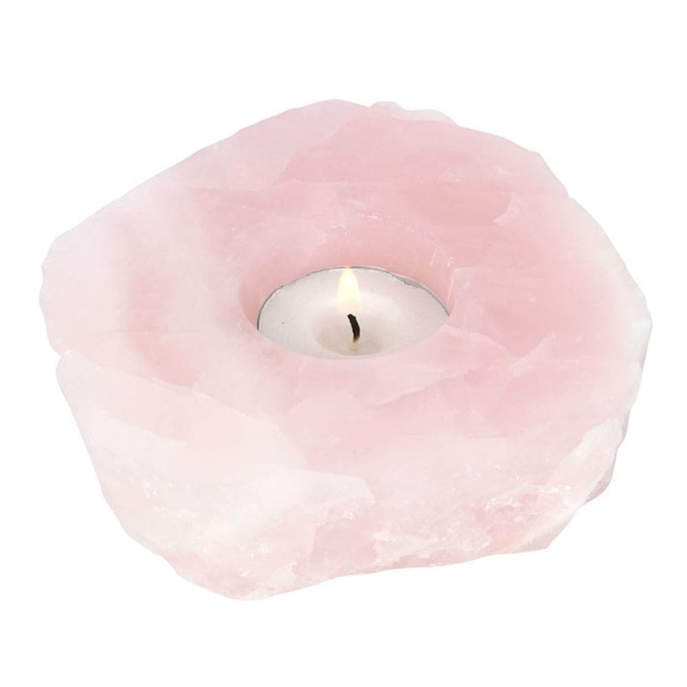 Rose Quartz Crystal Tealight Holder | Calming Colour