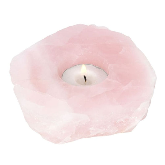 Rose Quartz Crystal Tealight Holder | Calming Colour