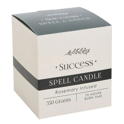 Rosemary Infused Success Spell Candle | Calming Colour