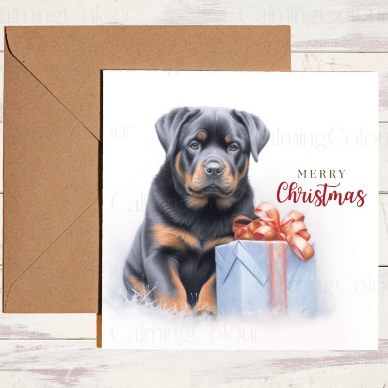 Rottweiler Christmas Card | Festive Greeting | Christmas Card