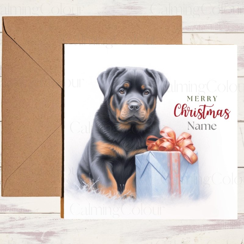Rottweiler Christmas Card | Festive Greeting | Christmas Card