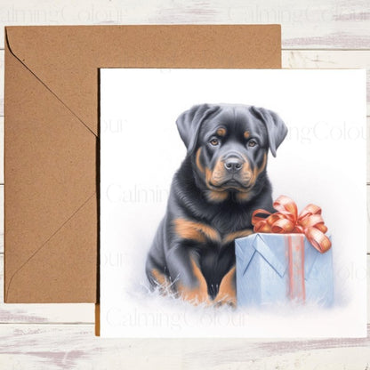 Rottweiler Christmas Card | Festive Greeting | Christmas Card