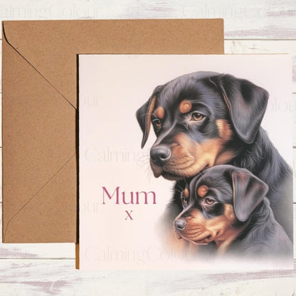 Rottweiler Mother's Day | Greeting Card for Mum | Mother's Day Card