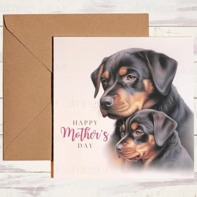 Rottweiler Mother's Day | Greeting Card for Mum | Mother's Day Card