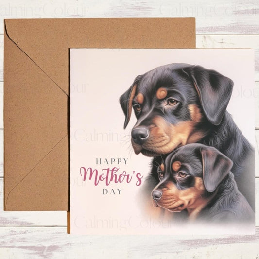 Rottweiler Mother's Day | Greeting Card for Mum | Mother's Day Card