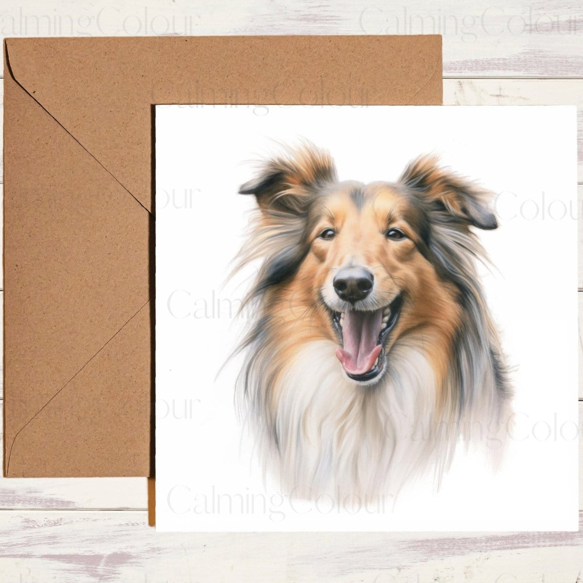 Rough Collie Father's Day Card | Single Card | Calming Colour