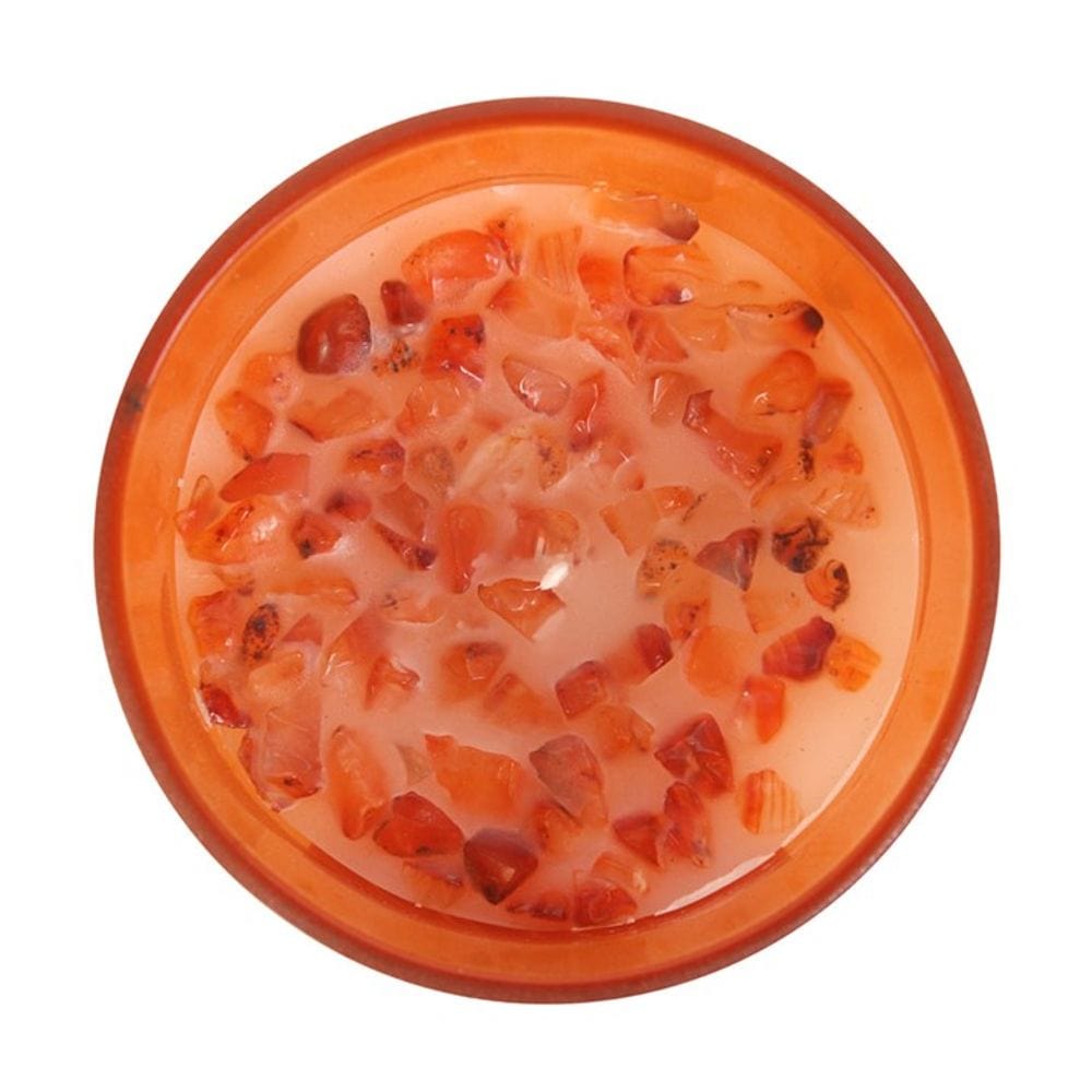 Sacral Chakra Orange Crystal Chip Candle | Calming Colour