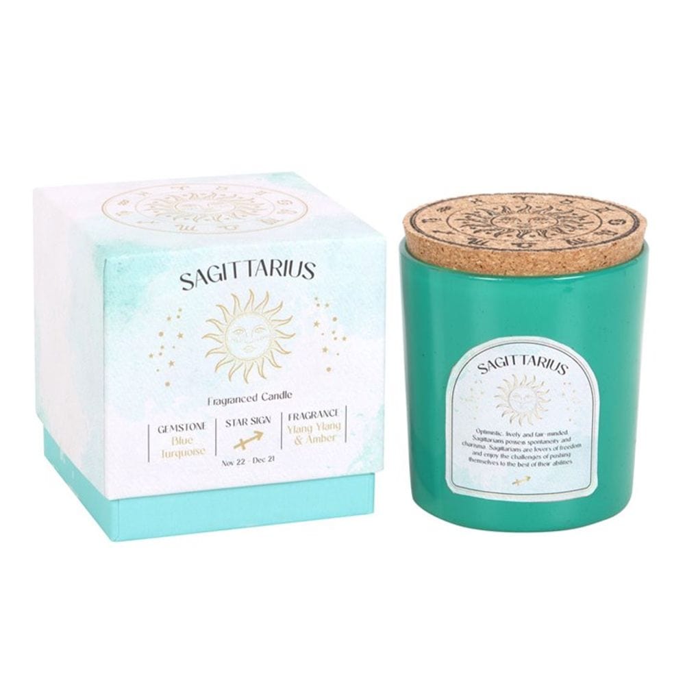 Sagittarius Ylang Ylang & Amber Gemstone Zodiac Candle | Calming Colour