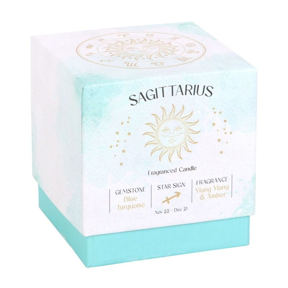 Sagittarius Ylang Ylang & Amber Gemstone Zodiac Candle | Calming Colour