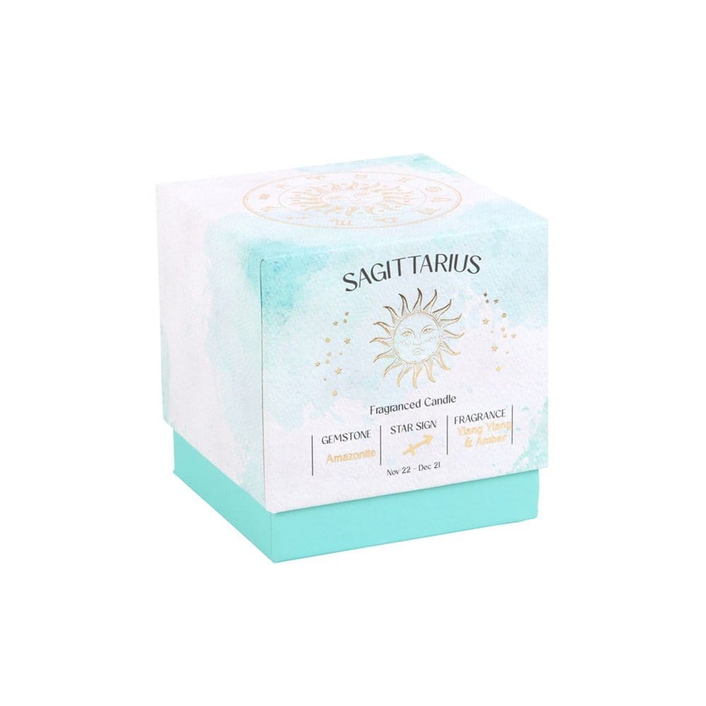 Sagittarius Ylang Ylang & Amber Gemstone Zodiac Candle | Calming Colour