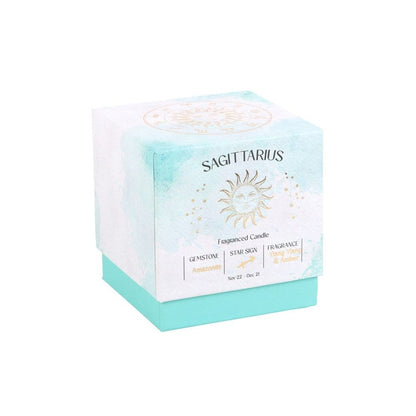 Sagittarius Ylang Ylang & Amber Gemstone Zodiac Candle | Calming Colour